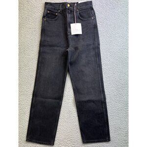 B SIDES Womens High Waist Straight Leg Black Jeans Stonewashed Sz 28 and 29 NEW